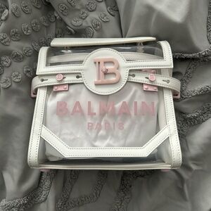 Balmain Women's Clear and Light Pink Mini Bag